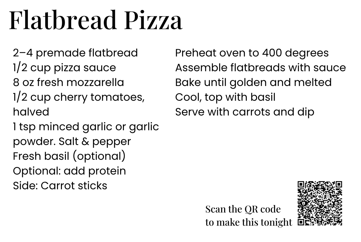 Meal Planning Recipe Cards for Busy Moms
